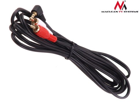 Przewód mini jack 3,5mm kątowy 2RCA 3m MCTV-825 Czarny Przewód mini jack 3,5mm kątowy 2RCA 3m MCTV-825 Czarny