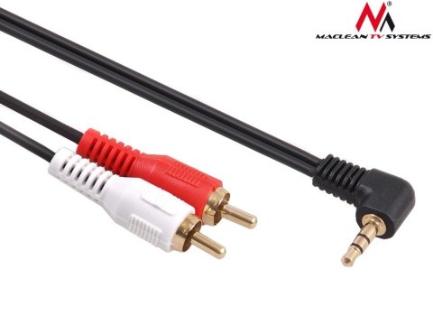 Przewód mini jack 3,5mm kątowy 2RCA 3m MCTV-825 Czarny Przewód mini jack 3,5mm kątowy 2RCA 3m MCTV-825 Czarny