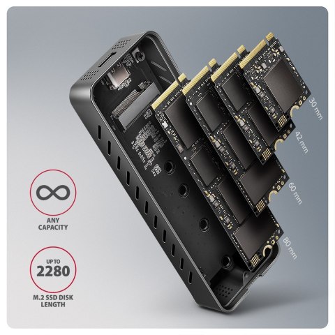 Obudowa zewnętrzna Axagon EEM2-20G do dysków M.2 NVMe / USB-C 3.2