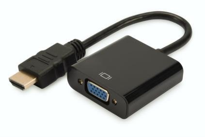 Konwerter/adapter audio-video HDMI do VGA, 1080p FHD, z audio 3.5mm MiniJack Konwerter/adapter audio-video HDMI do VGA, 1080p FHD, z audio 3.5mm MiniJack