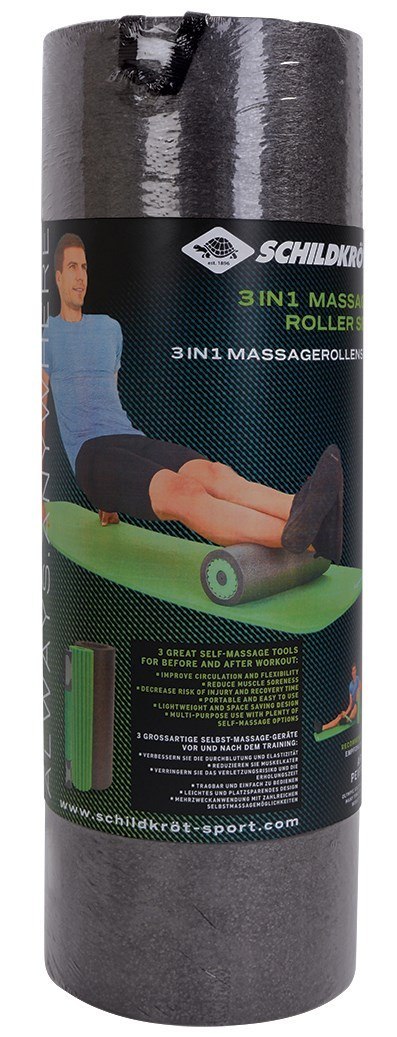 Schildkröt Fitness 3 in 1 Massage Roller Set Czarny, Zielony Pianka 1 szt. Schildkröt Fitness 3 in 1 Massage Roller Set Czarny, Zielony Pianka 1 szt.