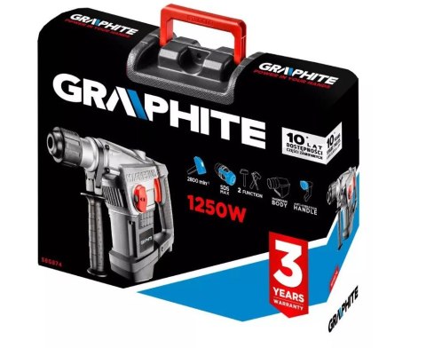 Młot udarowy 1250W Graphite SDS MAX z walizką Młot udarowy 1250W Graphite SDS MAX z walizką