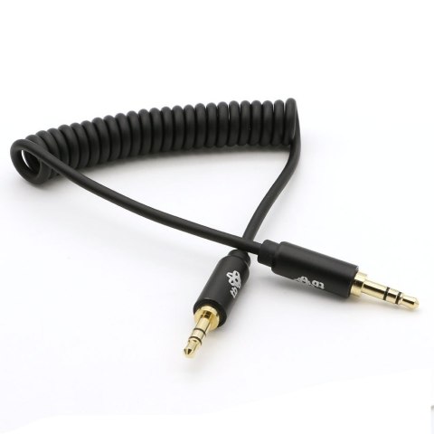 Kabel 3,5mm Mini Jack - 3,5mm Mini Jack M/M 1m spiralny