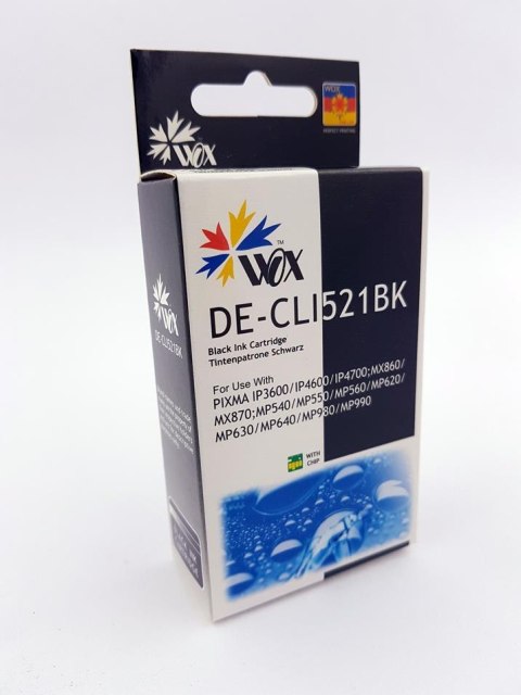 Tusz Wox Black Canon CLI 521BK zamiennik CLI-521BK Tusz Wox Black Canon CLI 521BK zamiennik CLI-521BK