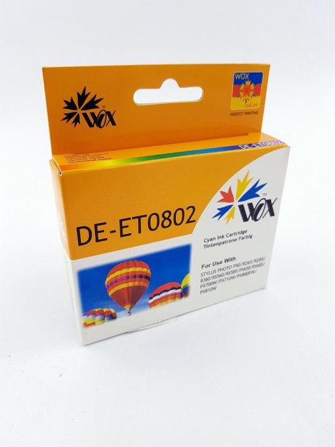 Tusz Wox Cyan EPSON T0802 zamiennik C13T08024010 Tusz Wox Cyan EPSON T0802 zamiennik C13T08024010