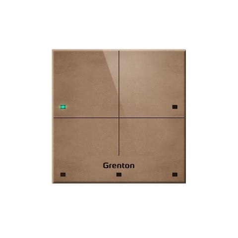 Grenton Panel dotykowy/ 4 pola dotykowe/ TF-Bus/ jasny, wykonany z naturalnej skóry front Grenton Panel dotykowy/ 4 pola dotykowe/ TF-Bus/ jasny, wykonany z naturalnej skóry front