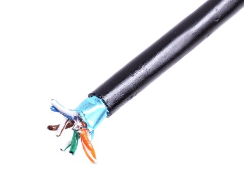 Kabel instalacyjny zewnętrzny żelowany DIGITUS kat.5e, F/UTP, AWG 24/1, PE, 305m, czarny, szpula Kabel instalacyjny zewnętrzny żelowany DIGITUS kat.5e, F/UTP, AWG 24/1, PE, 305m, czarny, szpula