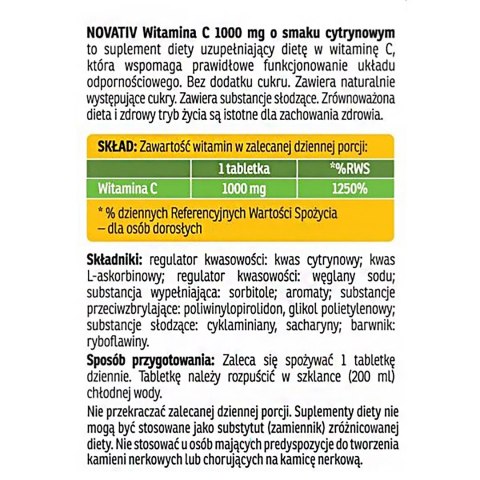 Novativ Witamina C 1000 mg., 20tabl. Novativ Witamina C 1000 mg., 20tabl.