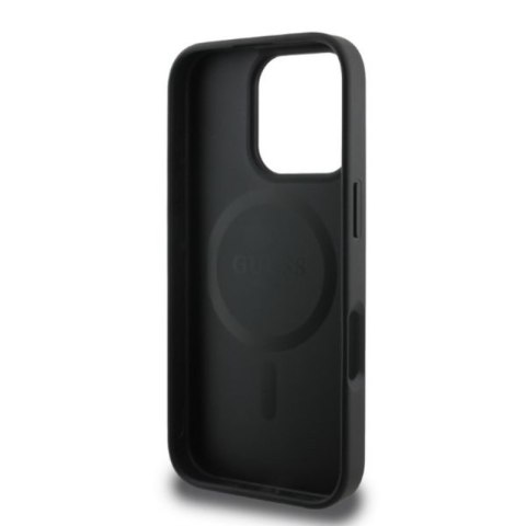 Guess 4G Printed Stripes MagSafe - Etui iPhone 16 Pro (czarny) Guess 4G Printed Stripes MagSafe - Etui iPhone 16 Pro (czarny)