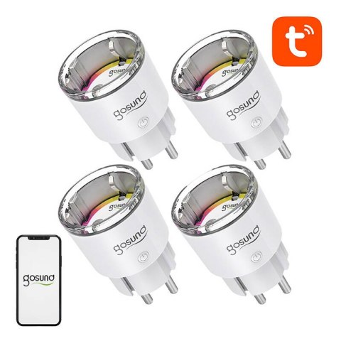 Inteligentne gniazdko WiFi Gosund EP2, 4 sztuki (czteropak) 10A Tuya Inteligentne gniazdko WiFi Gosund EP2, 4 sztuki (czteropak) 10A Tuya