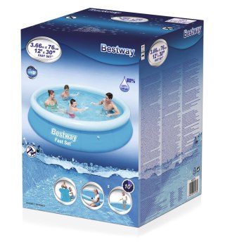 Bestway Fast Set 57273 basen zewnętrzny naziemny Basen nadmuchiwany W kształcie okręgu 5377 l Niebieski