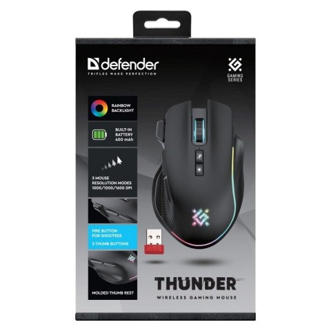 DEFENDER MYSZ GM-213 THUNDER RF 1600dpi 8P CZARNA DEFENDER MYSZ GM-213 THUNDER RF 1600dpi 8P CZARNA