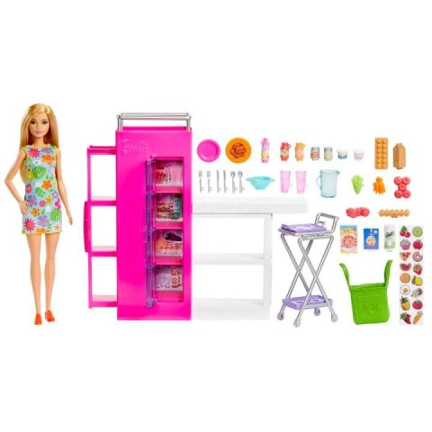 BARBIE SPIŻARNIA ZESTAW + LALKA HJV38