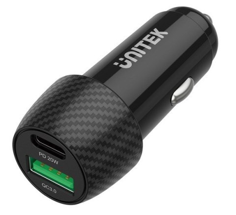 UNITEK ŁADOWARKA SAMOCHODOWA 38W, USB-A USB-C, QC3.0, P1400A UNITEK ŁADOWARKA SAMOCHODOWA 38W, USB-A USB-C, QC3.0, P1400A