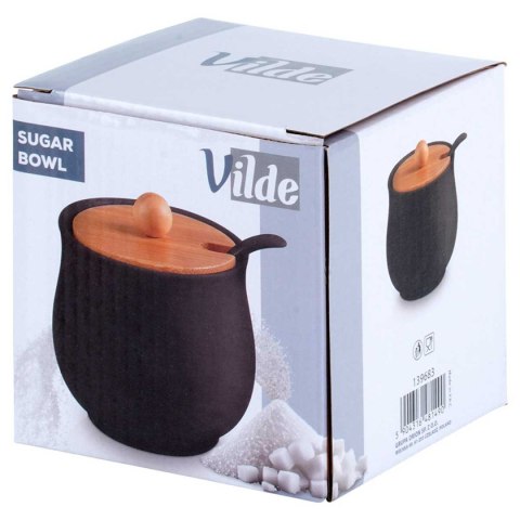 CUKIERNICA CUKIERNICZKA CERAMICZNA Z ŁYŻECZKĄ CZARNA 139683 CUKIERNICA CUKIERNICZKA CERAMICZNA Z ŁYŻECZKĄ CZARNA 139683