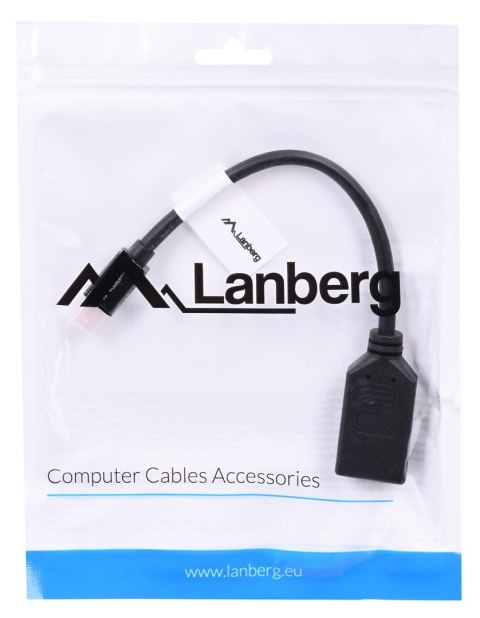Adapter Lanberg AD-0003-BK (Mini DisplayPort M - DisplayPort F; 0,10m; kolor czarny) Adapter Lanberg AD-0003-BK (Mini DisplayPort M - DisplayPort F; 0,10m; kolor czarny)