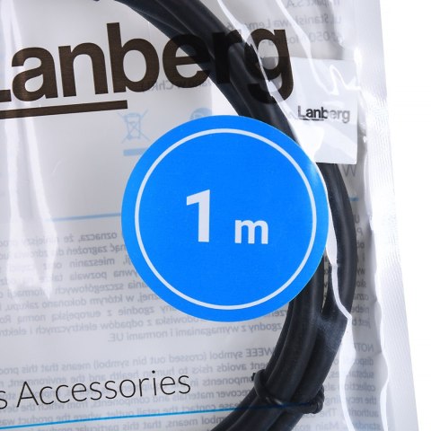 LANBERG KABEL USB-A 3.0 M/M 1M CZARNY CA-USBA-30CU-0010-BK LANBERG KABEL USB-A 3.0 M/M 1M CZARNY CA-USBA-30CU-0010-BK
