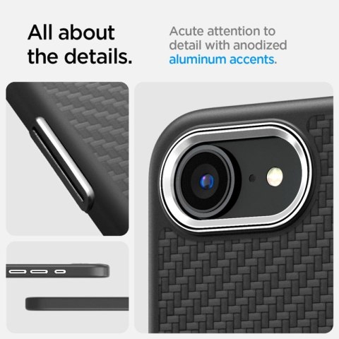 Spigen Enzo Aramid Mag MagSafe - Etui do iPhone 16e (Czarny)