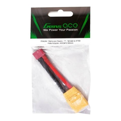 Adapter Gens ace Deans(T) żeński do XT90 męskiego , AWG#12 60mm Adapter Gens ace Deans(T) żeński do XT90 męskiego , AWG#12 60mm