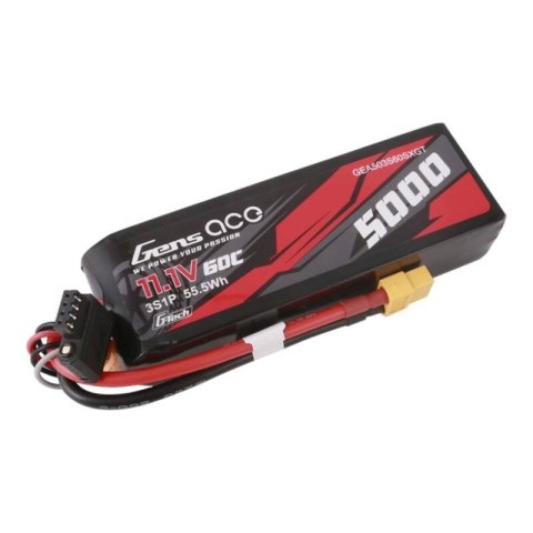 Akumulator Gens ace G-Tech 5000mAh 11.1V 60C 3S1P Short-Size Lipo z konektorem XT60 Plug Akumulator Gens ace G-Tech 5000mAh 11.1V 60C 3S1P Short-Size Lipo z konektorem XT60 Plug