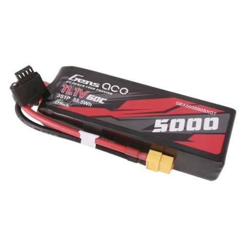 Akumulator Gens ace G-Tech 5000mAh 11.1V 60C 3S1P Short-Size Lipo z konektorem XT60 Plug Akumulator Gens ace G-Tech 5000mAh 11.1V 60C 3S1P Short-Size Lipo z konektorem XT60 Plug