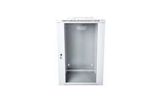 Szafa sieciowa wisząca 19" 15U rack 600x600, drzwi szyba, szary, dzielona, złożona, 60kg