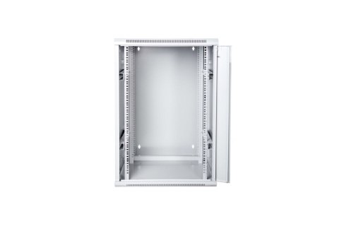 Szafa sieciowa wisząca 19" 15U rack 600x600, drzwi szyba, szary, dzielona, złożona, 60kg