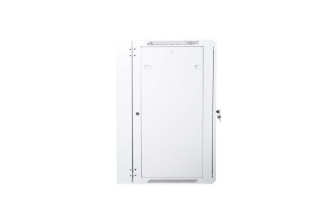 Szafa sieciowa wisząca 19" 15U rack 600x600, drzwi szyba, szary, dzielona, złożona, 60kg