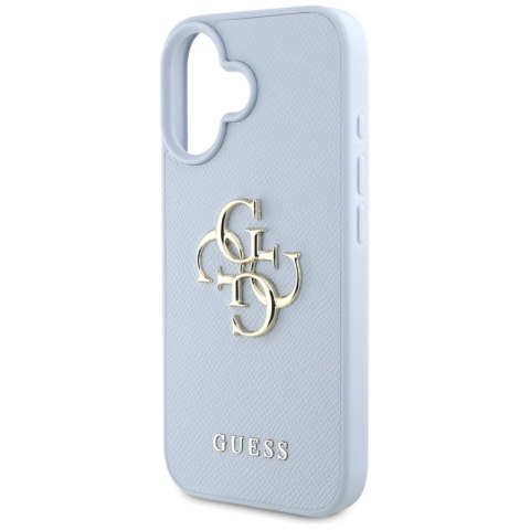 Guess Grained Big 4G Logo Small Classic Logo - Etui do iPhone 16 (niebieski)