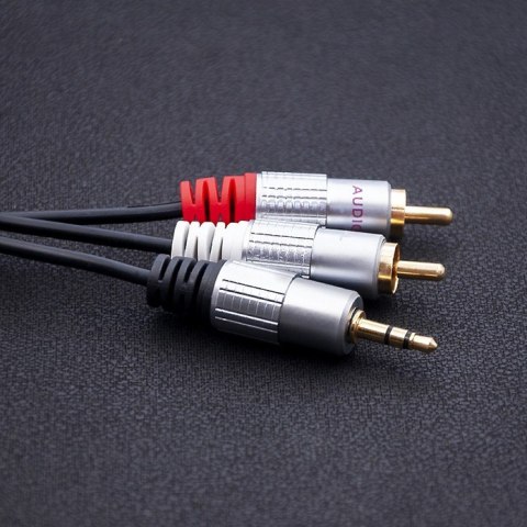 Kabel 2xRCA / Mini Jack 3.5mm | 2m | czarny Kabel 2xRCA / Mini Jack 3.5mm | 2m | czarny