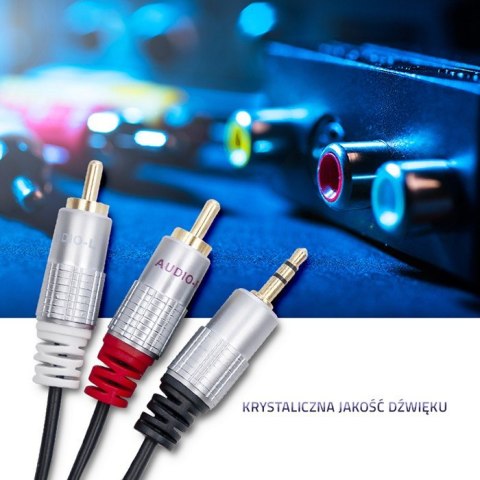 Kabel 2xRCA / Mini Jack 3.5mm | 2m | czarny Kabel 2xRCA / Mini Jack 3.5mm | 2m | czarny