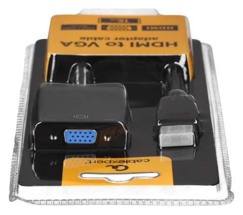 Adapter GEMBIRD A-HDMI-VGA-04 (HDMI M - D-Sub (VGA) F; 0,15m; kolor czarny) Adapter GEMBIRD A-HDMI-VGA-04 (HDMI M - D-Sub (VGA) F; 0,15m; kolor czarny)