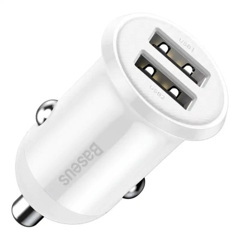 Ładowarka samochodowa Baseus Grain Pro 2x USB 4.8A (biała) Ładowarka samochodowa Baseus Grain Pro 2x USB 4.8A (biała)