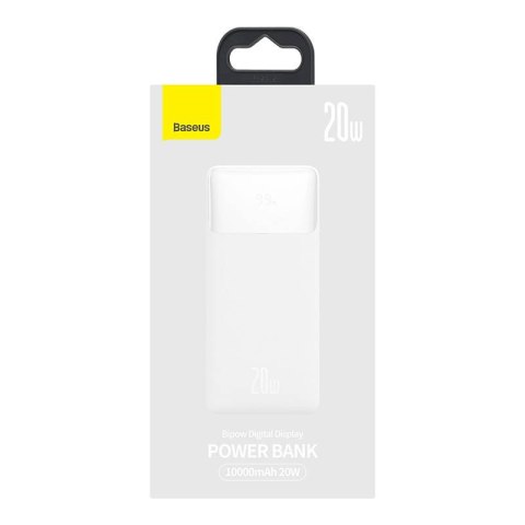 Powerbank Baseus Bipow 10000mAh, 2xUSB, USB-C, 20W (biały)