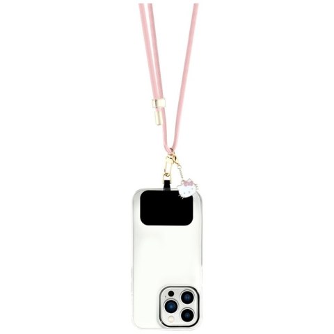 Hello Kitty Patch & Kitty Head Charm - Uniwersalny pasek / smyczka do telefonu (różowy) Hello Kitty Patch & Kitty Head Charm - Uniwersalny pasek / smyczka do telefonu (różowy)