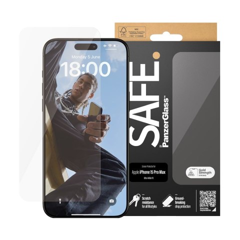 PanzerGlass SAFE. Screen Protector iPhone 2023 6.7 Pro Max Ultra-Wide Fit Przezroczysta ochrona ekranu Apple 1 szt. PanzerGlass SAFE. Screen Protector iPhone 2023 6.7 Pro Max Ultra-Wide Fit Przezroczysta ochrona ekranu Apple 1 szt.