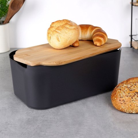 Chlebak z deską czarny 33x18,5x12 cm Chlebak z deską czarny 33x18,5x12 cm