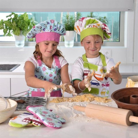 Fartuch kuchenny rękawica czapka dla dzieci auta zestaw kucharza dziecięcy 3 elementy Fartuch kuchenny rękawica czapka dla dzieci auta zestaw kucharza dziecięcy 3 elementy