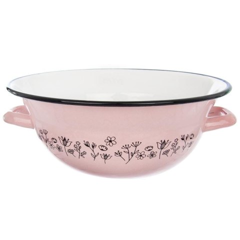Miska misa emaliowana z uchwytami retro kwiaty 26 cm 2,5 l Miska misa emaliowana z uchwytami retro kwiaty 26 cm 2,5 l
