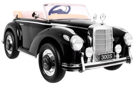 Mercedes Benz 300S Retro dla dzieci Lakier Czarny + Pilot + EVA + Wolny Start + LED MP3 Mercedes Benz 300S Retro dla dzieci Lakier Czarny + Pilot + EVA + Wolny Start + LED MP3