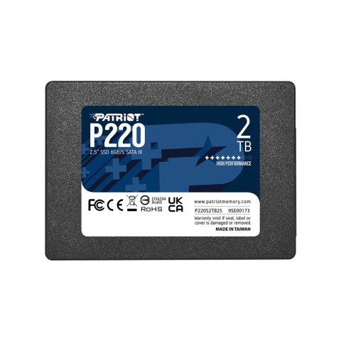 SSD PATRIOT P220 2TB SATA3 2,5" P220S2TB25 SSD PATRIOT P220 2TB SATA3 2,5" P220S2TB25