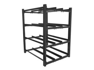 Regał na akumulatory Lanberg do UPS, 830x650, 3 rzędy, 4 poziomy, 12 półek, czarny