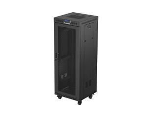 SZAFA INSTALACYJNA RACK STOJĄCA 19" 32U 600X600 CZARNA DRZWI PERFOROWANE LCD LANBERG (FLAT PACK)