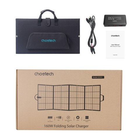 Składana ładowarka solarna Choetech SC010 160W Składana ładowarka solarna Choetech SC010 160W
