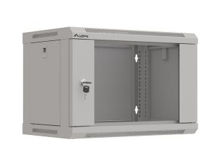 Szafa instalacyjna rack wisząca 19" 6U 540x350 szara drzwi przeszklone Lanberg (Flat Pack)