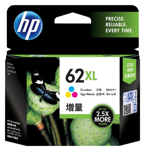 Tusz HP kolor HP 62XL, HP62XL=C2P07AE, 415 str. Tusz HP kolor HP 62XL, HP62XL=C2P07AE, 415 str.