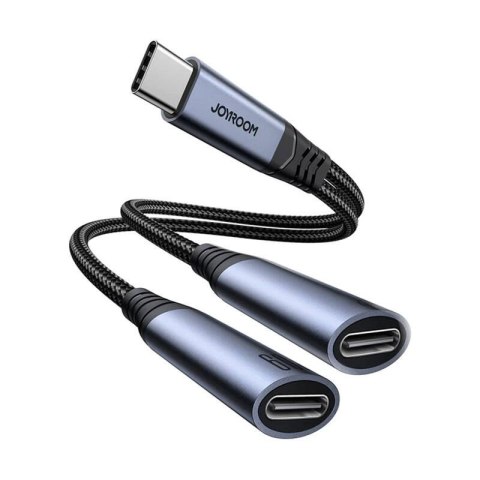 Adapter audio 2w1 Joyroom SY-C03 USB-C do 2xUSB-C (czarny) Adapter audio 2w1 Joyroom SY-C03 USB-C do 2xUSB-C (czarny)