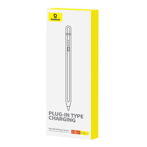 Aktywny rysik Baseus Smooth Writing Series z ładowaniem bezprzewodowym, USB-C (Biały) Aktywny rysik Baseus Smooth Writing Series z ładowaniem bezprzewodowym, USB-C (Biały)