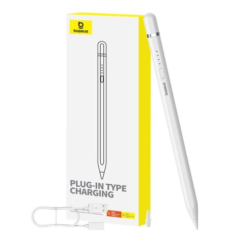 Aktywny rysik Baseus Smooth Writing Series z ładowaniem bezprzewodowym, USB-C (Biały) Aktywny rysik Baseus Smooth Writing Series z ładowaniem bezprzewodowym, USB-C (Biały)