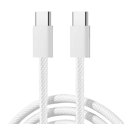 Kabel USB-C do USB-C Joyroom S-A45, 60W, oplot, 1m (biały) Kabel USB-C do USB-C Joyroom S-A45, 60W, oplot, 1m (biały)